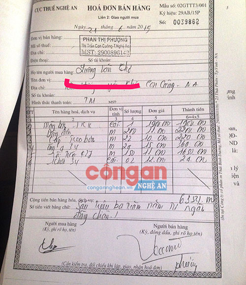1 bộ hồ sơ được lập khống nhằm hợp thức hóa chứng từ