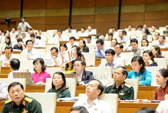 Các đại biểu Quốc hội tại phiên chất vấn đối với Bộ trưởng Bộ Giao thông vận tải