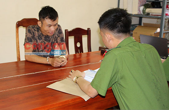 Đối tượng Hoàng Văn Hoà tại cơ quan điều tra