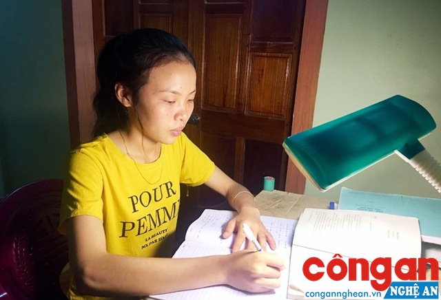 Em Trần Thị Hằng, học sinh Trường THPT Đô Lương, huyện Đô Lương, thủ khoa toàn quốc môn Ngữ văn - Ảnh: N.P
