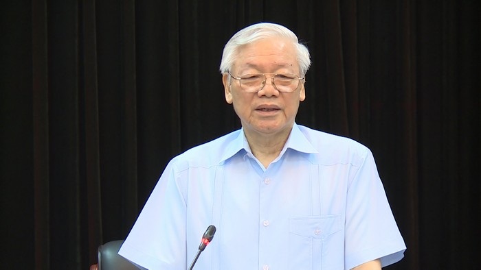 Tổng Bí thư phát biểu kết luận buổi làm việc.