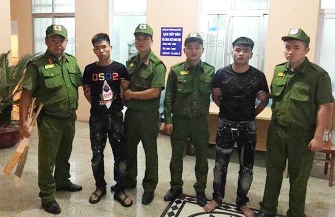Các đối tượng An, Phúc bị bắt giữ.