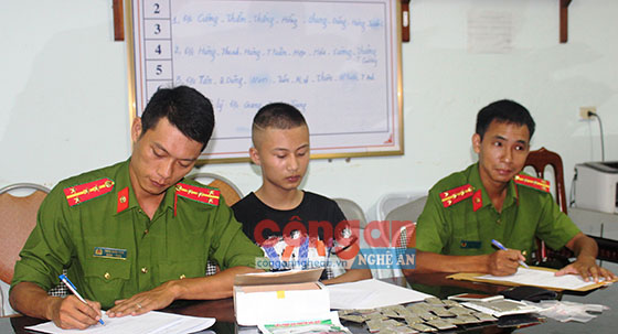 Nguyễn Trường Âu tại cơ quan Công an.
