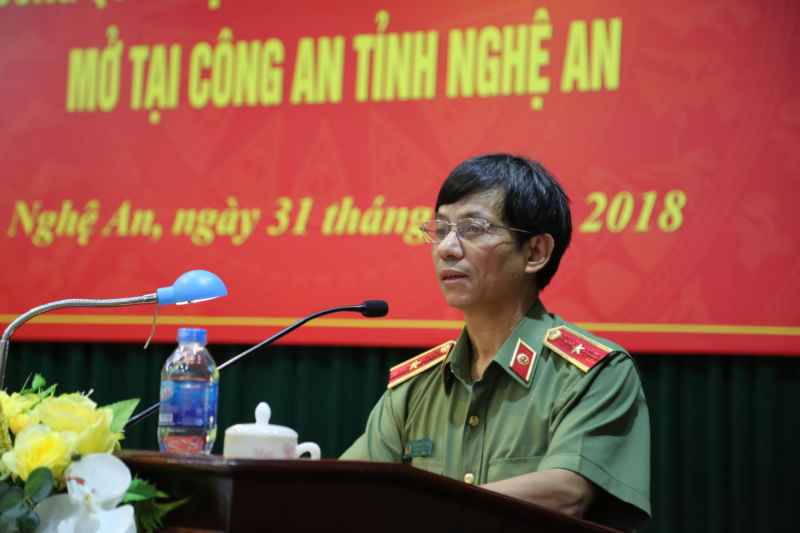 Thiếu tướng - PGS.TS Nguyễn Hồng Hải – PGĐ Học viện An ninh nhân dân phát biểu bế giảng lớp học