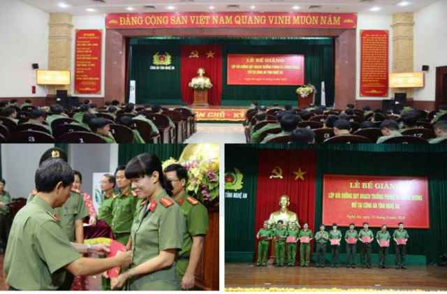 Bế giảng lớp bồi dưỡng chức danh lãnh đạo trong Công an Nghệ An
