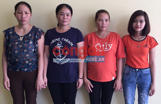 Một số đối tượng bị Công an huyện Anh Sơn bắt giữ