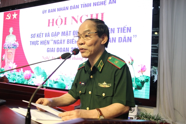 Thiếu tướng Đỗ Thanh Vượng - Chính ủy, BTL BĐBP phát biểu tại Hội nghị