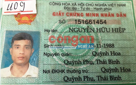 CMND giả mà đối tượng Nhân dùng để lẩn trốn