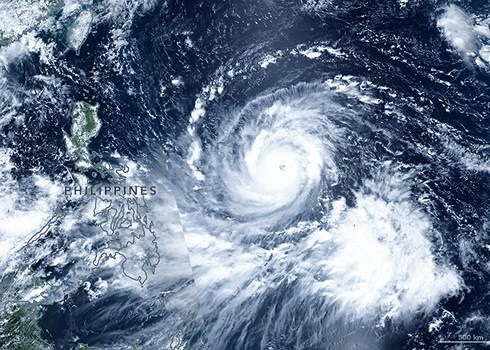 Mắt siêu bão Mangkhut (Ảnh: Nasa)