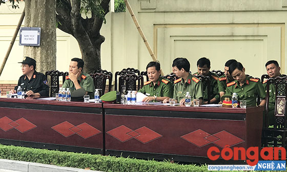 Đại biểu Công an tỉnh tham dự diễn tập