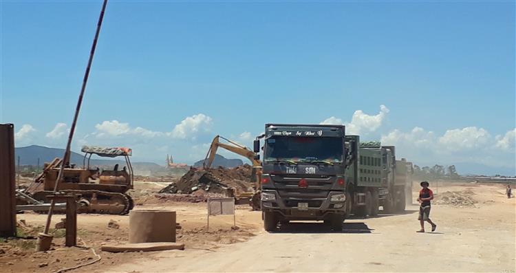 San lấp mặt bằng 1 dự án trọng điểm trên địa bàn huyện Diễn Châu