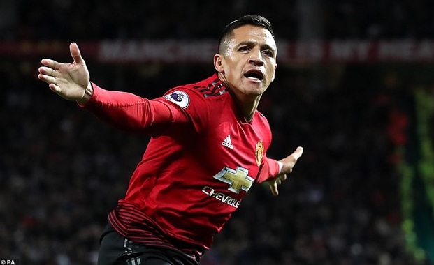 Alexis Sanchez ghi bàn ấn định tỷ số 3-2 cho Man Utd.