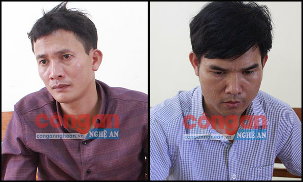 2 đối tượng Nguyễn Ngọc Ích và Trần Đình Hợi tại cơ quan Công an