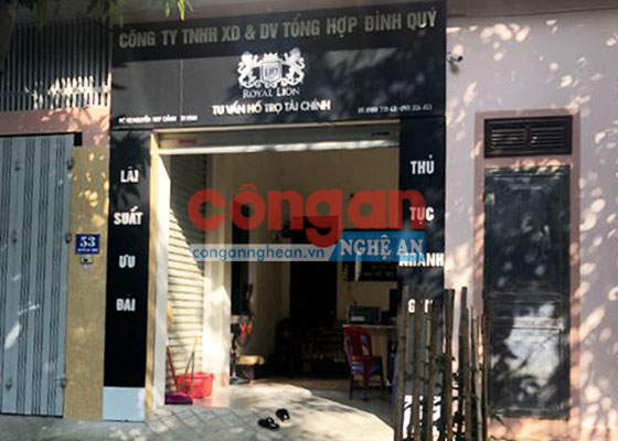 Trụ sở Công ty TNHH Xây dựng và dịch vụ tổng hợp Đình Quý - nơi xảy ra vụ án