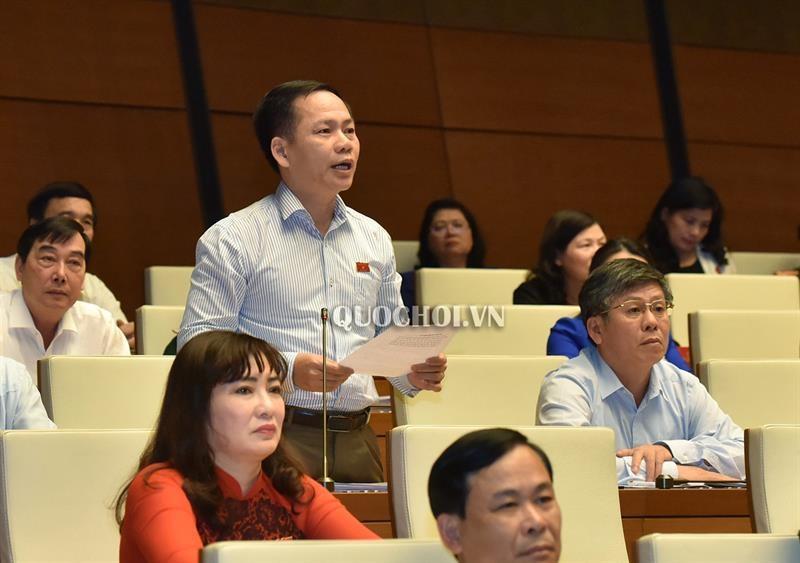 Đại biểu Trần Đình Gia – Đoàn ĐBQH tỉnh Hà Tĩnh, đặt câu hỏi về giải pháp giải quyết tình trạng phải giải cứu nông sản khi vào mùa hiện nay