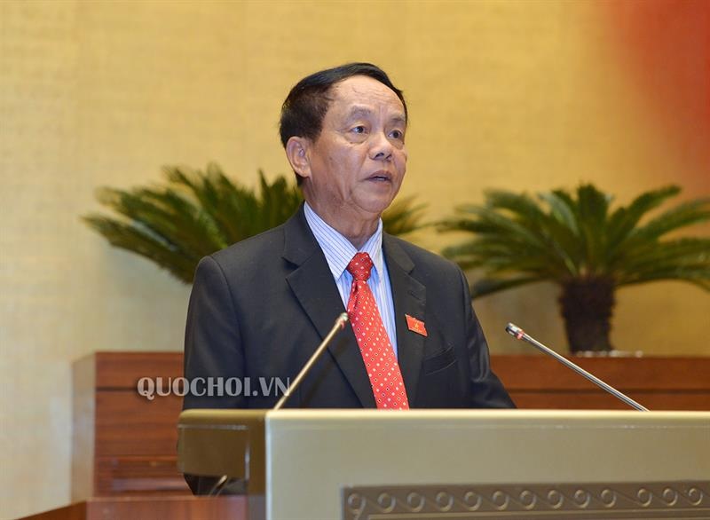 Chủ nhiệm Ủy ban Quốc phòng và An ninh Võ Trọng Việt trình bày Báo cáo tiếp thu, giải trình ý kiến đại biểu Quốc hội về dự thảo Luật Cảnh sát biển Việt Nam