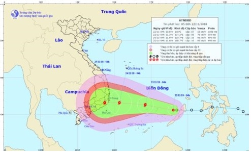 Bão số 9 di chuyển chậm, liên tục mạnh lên và sẽ đổ bộ đất liền