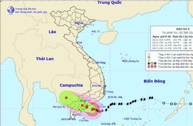 Miền Nam mưa lớn do bão số 9, miền Bắc hanh khô trời lạnh