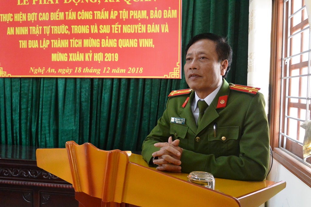Đ/c Thượng tá Trần Phúc Thịnh, Trưởng phòng phát động đợt cao điểm