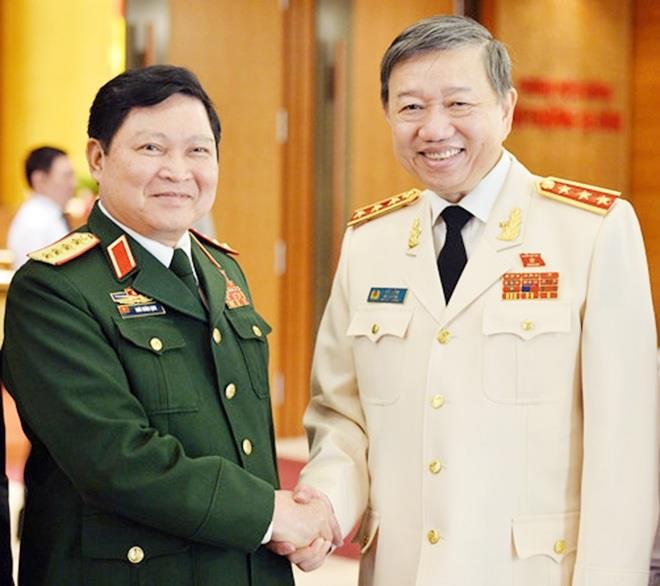 Bộ trưởng Bộ Công an Tô Lâm và Bộ trưởng Bộ Quốc phòng Ngô Xuân Lịch
