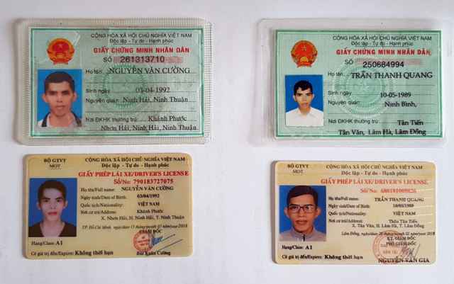 Giấy CMND và giấy phép lái xe giả