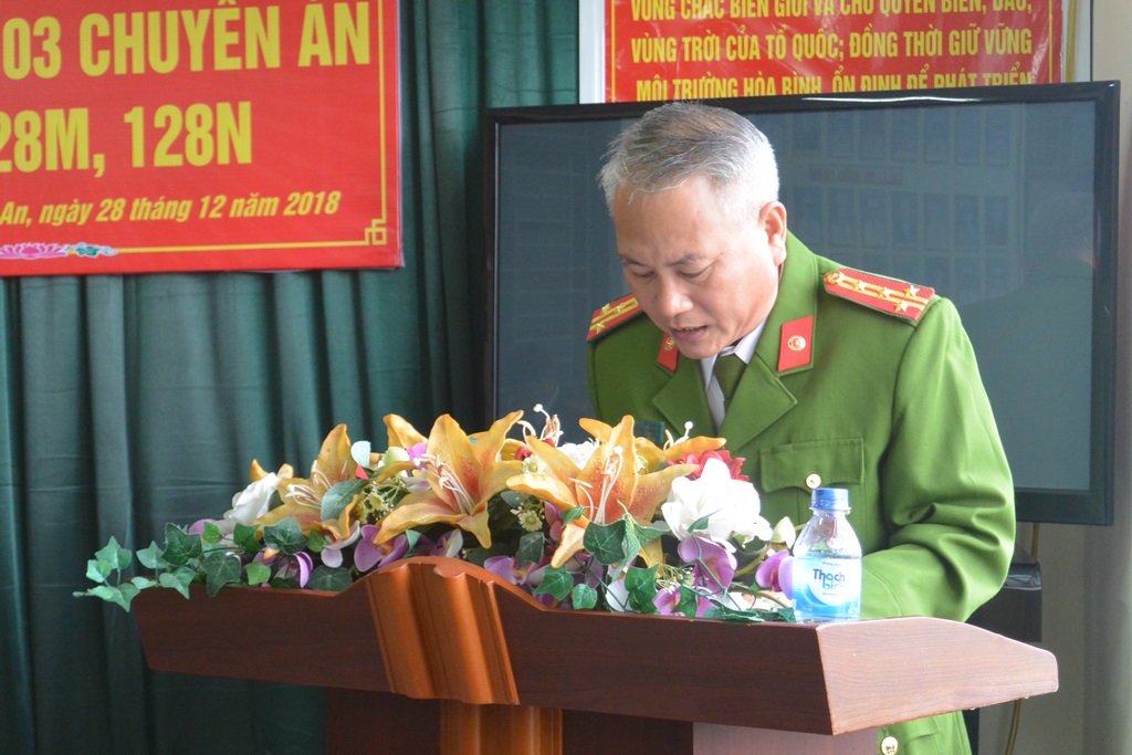 Đại tá Phạm Hoài Nam, Trưởng phòng Cảnh sát hình sự báo cáo kết quả đấu tranh của Ban chuyên án