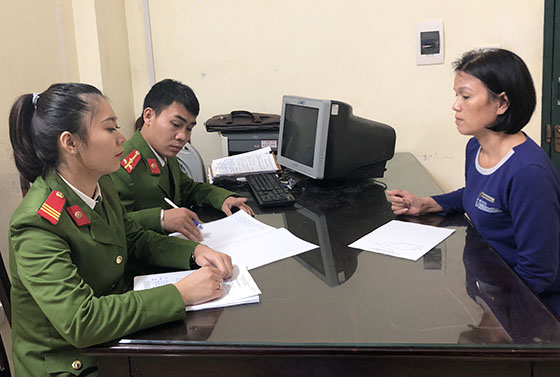 Công an TP Vinh lấy lời khai đối tượng phạm tội