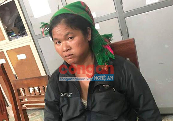 Đối tượng Cụt Thị Hạnh tại cơ quan Công an