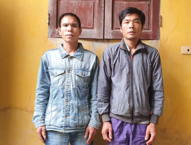 Đối tượng Trần Văn Trọng (1981) và Nguyễn Đình Cường (1988) tại cơ quan điều tra
