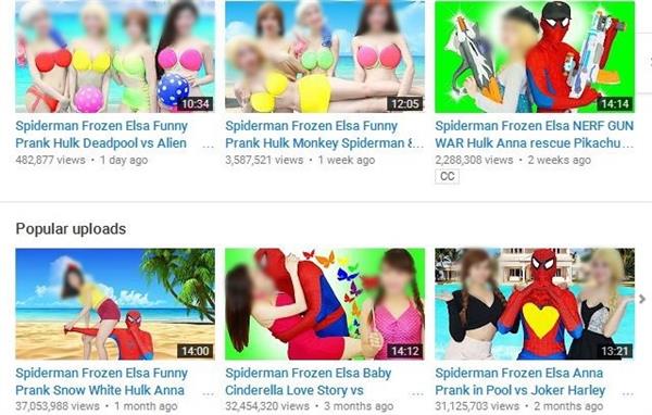 Rất nhiều clip được biến tấu các nhân vật hoạt hình một cách phản cảm.