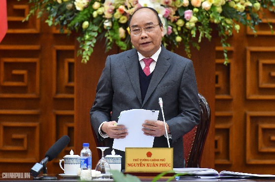 Thủ tướng Nguyễn Xuân Phúc phát biểu tại cuộc gặp mặt - Ảnh: VGP/Quang Hiếu