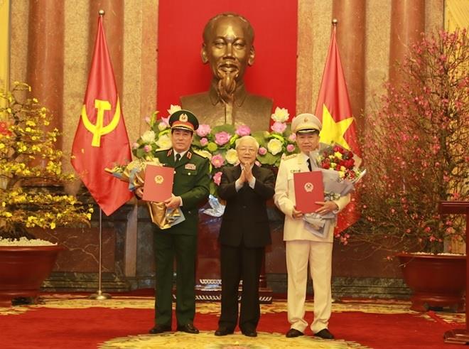 Hai đồng chí Tô Lâm và Lương Cường được phong hàm Đại tướng