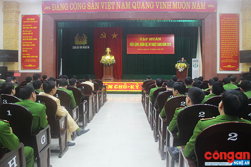 Khai giảng lớp tập huấn điều lệnh, huấn luyện quân sự, võ thuật CAND năm 2019