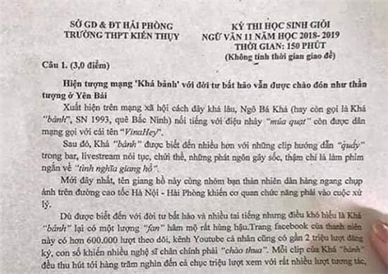 Yêu cầu rút kinh nghiệm việc đưa Khá 'bảnh' vào đề thi