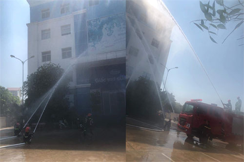 Tại buổi thực tập phương án chữa cháy