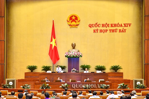 Quốc hội thảo luận tại hội trường về dự án Luật Kiến trúc