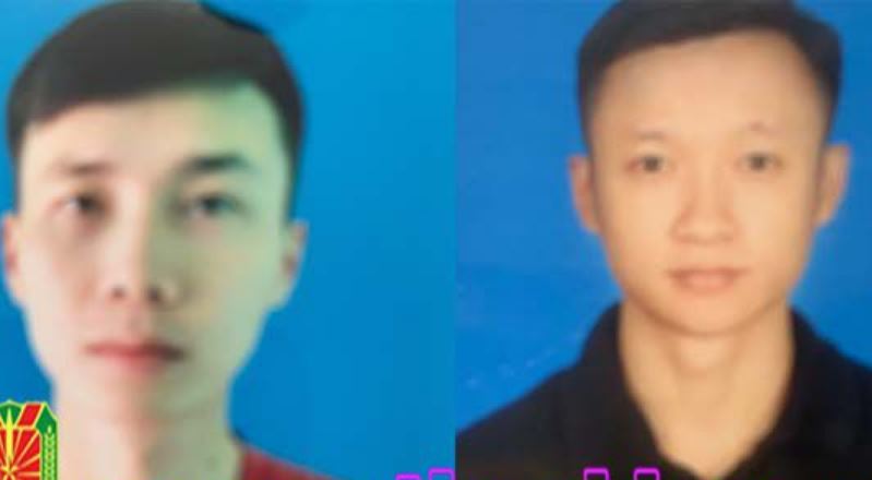 2 đối tượng Lý Quang Huy (trái) và Lê Hồng Cường