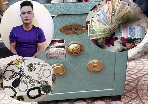 Đối tượng Tiệp và một số tang vật trong các vụ án