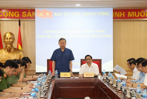 Bộ trưởng Tô Lâm phát biểu tại buổi làm việc.
