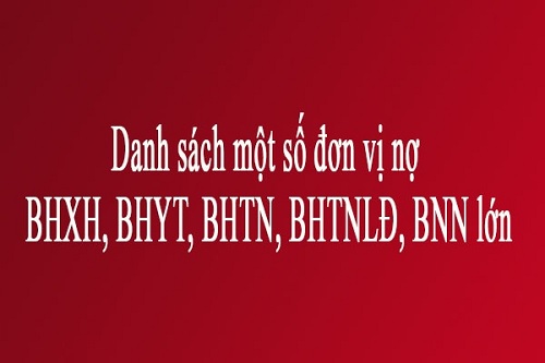 Danh sách một số đơn vị nợ BHXH, BHYT, BHTN, BHTNLĐ, BNN lớn