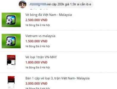 Vé xem Việt Nam vs Malaysia bị hét giá... 'cắt cổ'