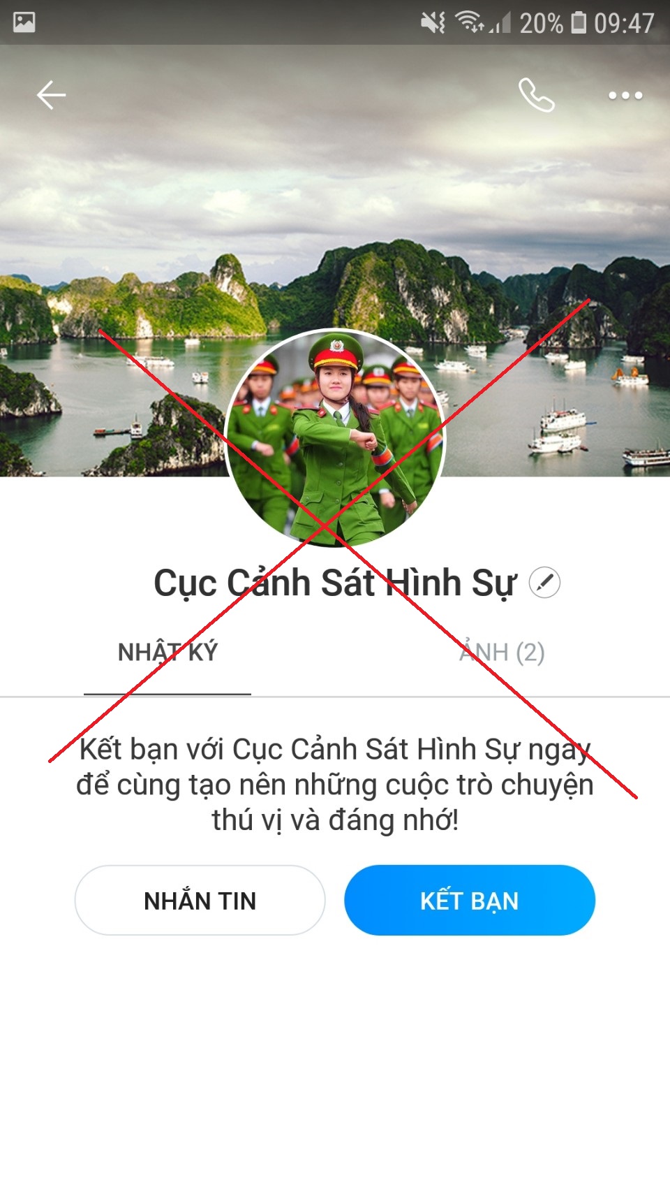 Các đối tượng còn lập các tài khoản mạo danh  cơ quan Công an 
