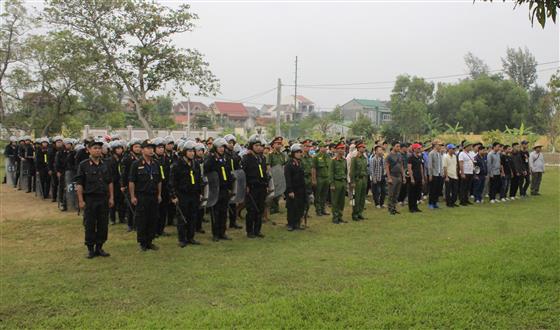 Diễn tập quy trình xử lý tình huống tập trung đông người khiếu kiện gây phức tạp về ANTT