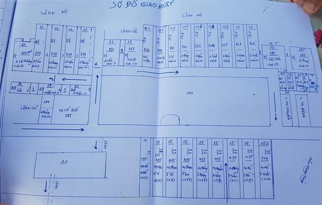 Sơ đồ phân lô, bán nền đất nghĩa trang Mồ Chòi xã Quỳnh Thạch