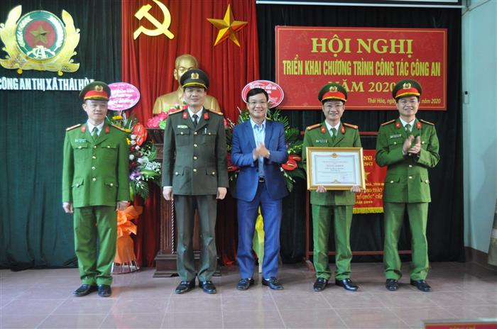 Công an TX Thái Hòa: Triển khai công tác năm 2020