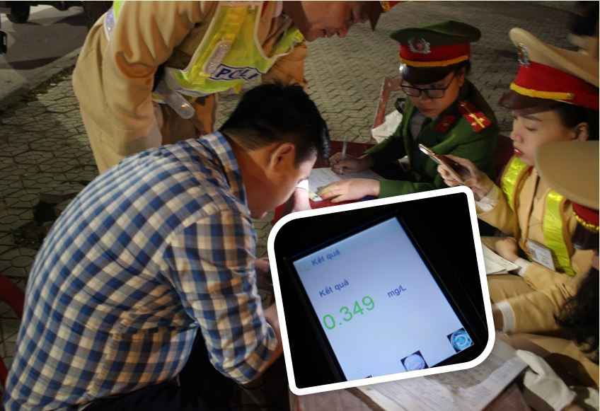 TP Vinh: Một tài xế bị phạt 17 triệu đồng vì vi phạm nồng độ cồn