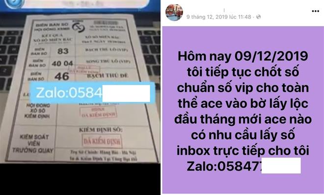 Những lời quảng cáo, rao bán số lô đề được các đối tượng công khai trên mạng xã hội 