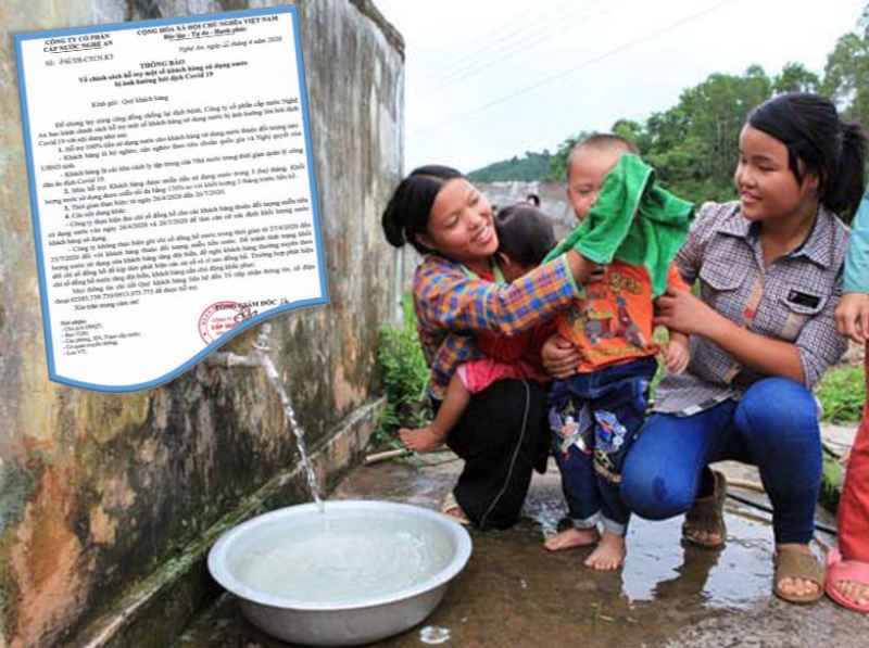 Nghệ An: Hộ nghèo, hộ cận nghèo… được miễn phí tiền nước trong 3 tháng