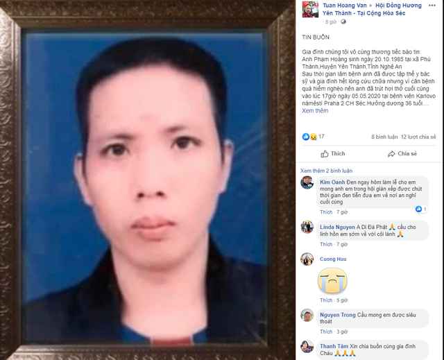 Một nam lao động người Nghệ An tử vong tại Cộng hòa Séc
