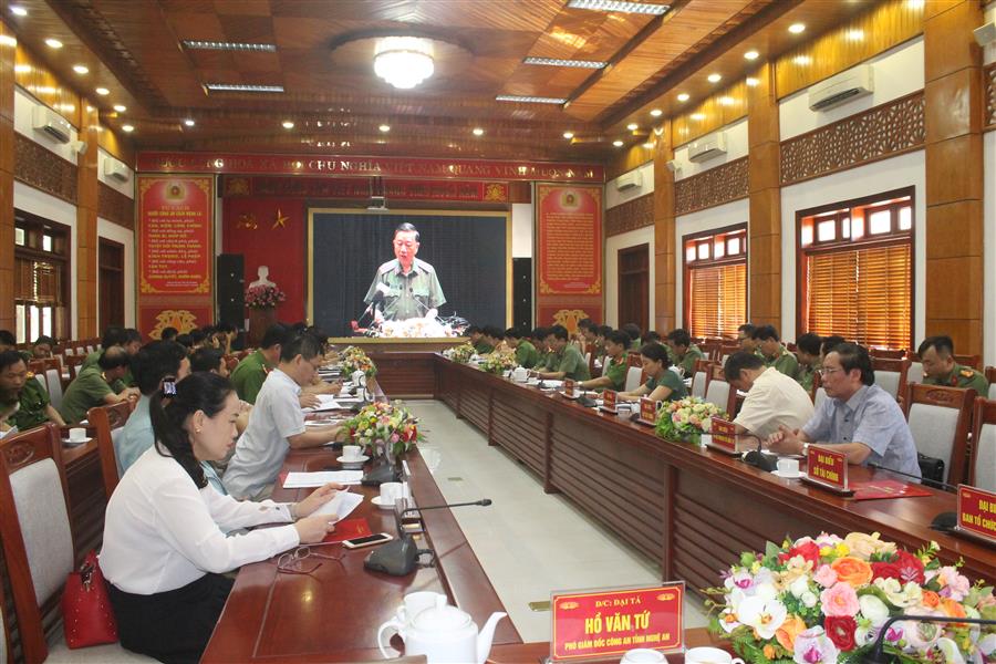 Hội nghị được trực tuyến tại 62 điểm cầu Công an các địa phương